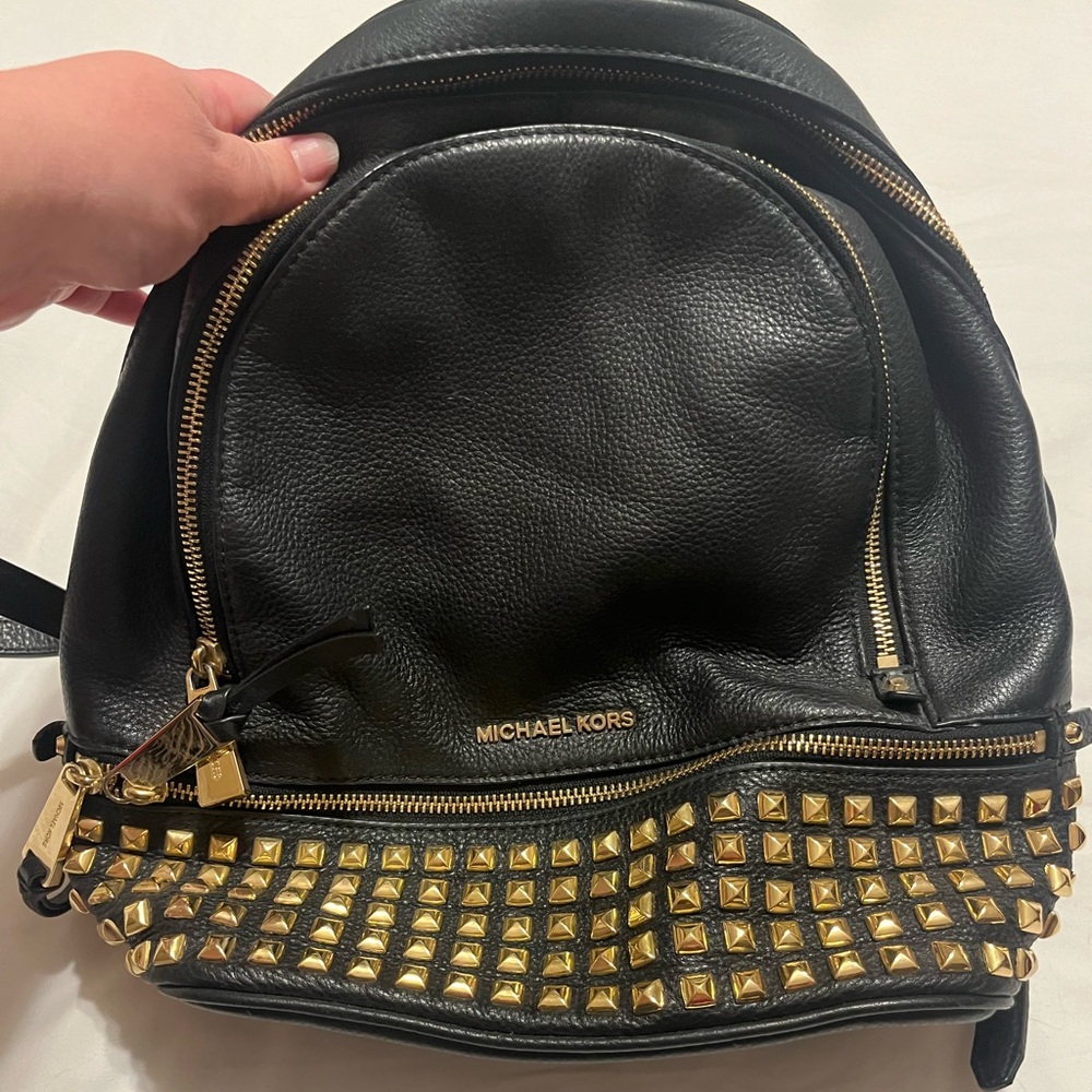 Michael Kors studded black backpack